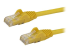 StarTech.com 100ft CAT6 Ethernet Cable, 10 Gigabit Snagless RJ45 650MHz 100W PoE Patch Cord, CAT 6 10GbE UTP Network Cable w/Strain Relief, Yellow, Fluke Tested/Wiring is UL Certified/TIA - Rechte hoek