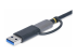 StarTech.com USB 3.0 Multi-Media Memory Card Reader, SD/microSD/CompactFlash Card Reader, Portable USB 5Gbps Card Adapter, External USB-C Card Reader with Attached USB-A Adapter - Close-up