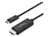 StarTech.com 3m USB C naar HDMI kabel, 4K 60Hz USB Type C naar HDMI 2.0 Video Adapter Kabel, Thunderbolt 3 Compatibel, Laptop naar HDMI Monitor/Display, DP 1.2 Alt Mode HBR2, Zwart (CDP2HD3MBNL) - Rechte hoek