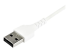 StarTech.com 2m USB A naar USB C Lader Kabel, Rugged Fast Charge & Sync USB 2.0 naar USB Type C Data Kabel met TPE Aramidevezel Mantel, M/M, 3A, Wit, Samsung S10, iPad Pro, Pixel (RUSB2AC2MW) - Close-up