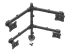 StarTech.com Quad Monitor Arm voor 2x2 VESA Schermen tot 27" (8kg), Verstelbare Hoogte, Scharnierende Monitorsteun met Verticale Arm, Draaien/Kantelen/Zwenken, C-klem/Doorvoertule (ARMQUAD) - Linkerhoek