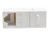 Eaton Tripp Lite Series Cat6a Straight-Through Modular In-Line Snap-In Coupler w/90-Degree Down-Angled Port, White (RJ45 F/F) - De onderkant