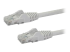 StarTech.com 100ft CAT6 Ethernet Cable, 10 Gigabit Snagless RJ45 650MHz 100W PoE Patch Cord, CAT 6 10GbE UTP Network Cable w/Strain Relief, White, Fluke Tested/Wiring is UL Certified/TIA - Rechte hoek
