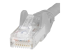 StarTech.com 100ft CAT6 Ethernet Cable, 10 Gigabit Snagless RJ45 650MHz 100W PoE Patch Cord, CAT 6 10GbE UTP Network Cable w/Strain Relief, Gray, Fluke Tested/Wiring is UL Certified/TIA - Close-up