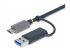 StarTech.com USB 3.0 Multi-Media Memory Card Reader, SD/microSD/CompactFlash Card Reader, Portable USB 5Gbps Card Adapter, External USB-C Card Reader with Attached USB-A Adapter - Close-up