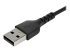 StarTech.com 1m USB A naar USB C Lader Kabel, Rugged Fast Charge & Sync USB 2.0 naar USB Type C Data Kabel met TPE Aramidevezel Mantel, M/M, 3A, Zwart, Samsung S10, iPad Pro, Pixel (RUSB2AC1MB) - Close-up