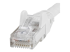 StarTech.com 100ft CAT6 Ethernet Cable, 10 Gigabit Snagless RJ45 650MHz 100W PoE Patch Cord, CAT 6 10GbE UTP Network Cable w/Strain Relief, White, Fluke Tested/Wiring is UL Certified/TIA - Close-up