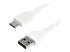 StarTech.com 1m USB A naar USB C Lader Kabel, Rugged Fast Charge & Sync USB 2.0 naar USB Type C Data Kabel met TPE Aramidevezel Mantel, M/M, 3A, Wit, Samsung S10, iPad Pro, Pixel (RUSB2AC1MW) - Rechte hoek